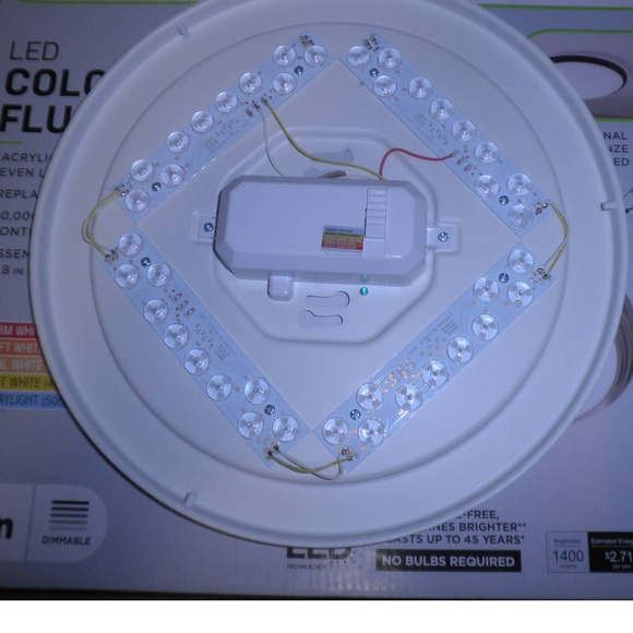 14" Brushed Nickel or Oil-Rubbed Bronze Selectable LED Flush Mount (PARTS USE) - Picture 8 of 8